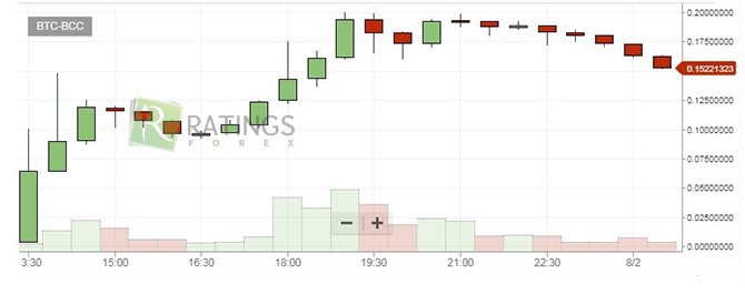 BTC и BCC вместе на экране