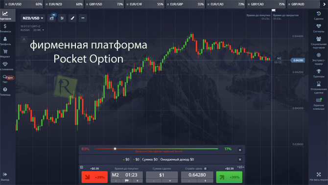 Фирменная торговая платформа у брокера Покет Опшн