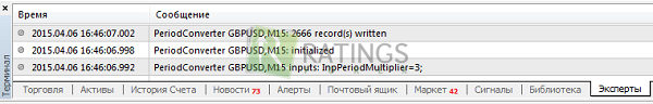 Работа эксперта в терминале MetaTrader 4