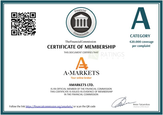 Сертификат организации AMarkets