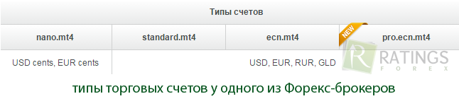 Форекс-счета и их типы